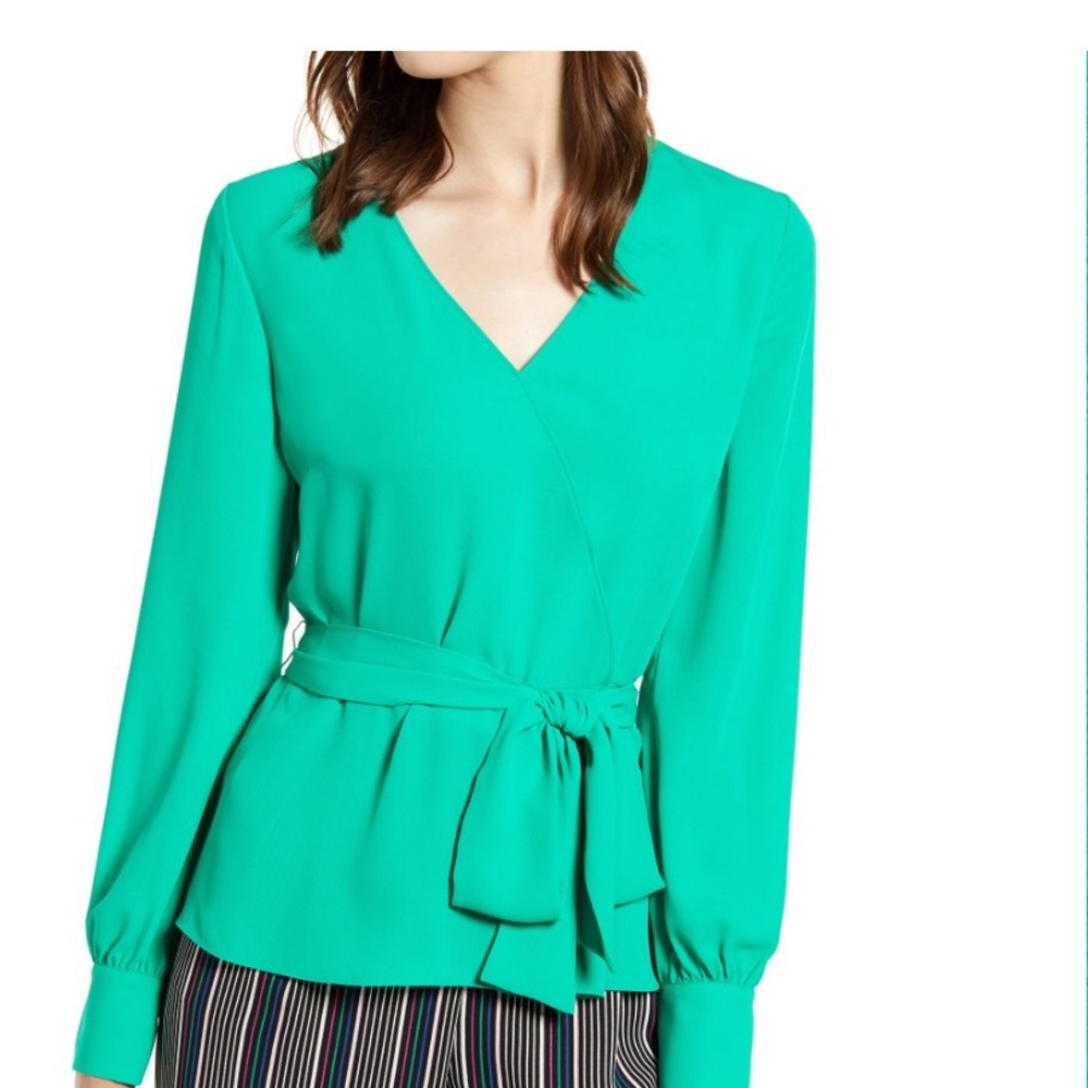 Faux wrap blouse
